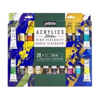 Set 20 Acrílico Pebeo Studio Colores 20Ml + Pincel