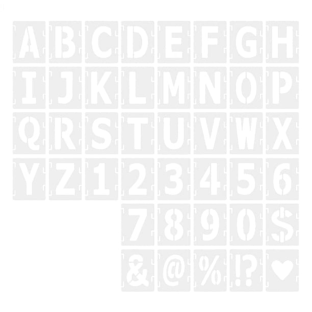 Plantillas de dibujo de letras, 42 Uds., plantillas reutilizables de símbolos y números, plantillas artesanales para paredes artísticas DIY, carteles 5 pulgadas