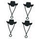 thumbnail image 2 of 4 Uds Sombrero De Vaquero Cubierta De Paja Linda Tapa Protectora De Paja Para Recuerdos De Fiesta Negro, 2 of 5