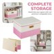 thumbnail image 5 of Cubo de Almacenamiento, Caja de Almacenamiento de Tela con Tapas para Estantes de Armario, Cesta de Almacenamiento Plegable para Organizar Ropa Libros Rosa 16.9*11.8*10.6in, 5 of 6