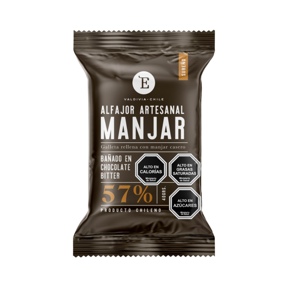 Entrelagos - Alfajor Artesanal Manjar Bitter 24X40 Gr.