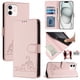thumbnail image 5 of Funda tipo cartera FOXDOCK para iPhone 12 con soporte, ranuras, RFID, diseño de gato, 5 of 5