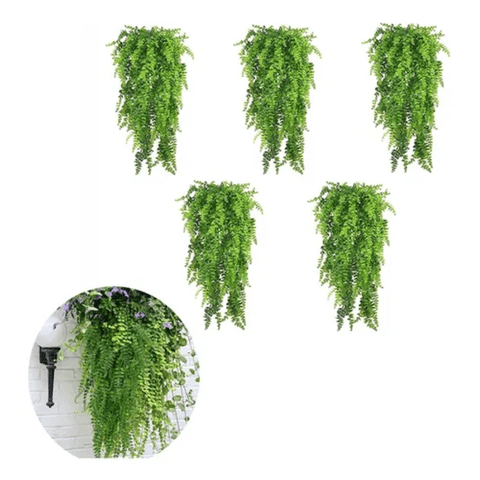 Genérico - Plantas Artificiales 5 Uds Boston Fern Colgantes