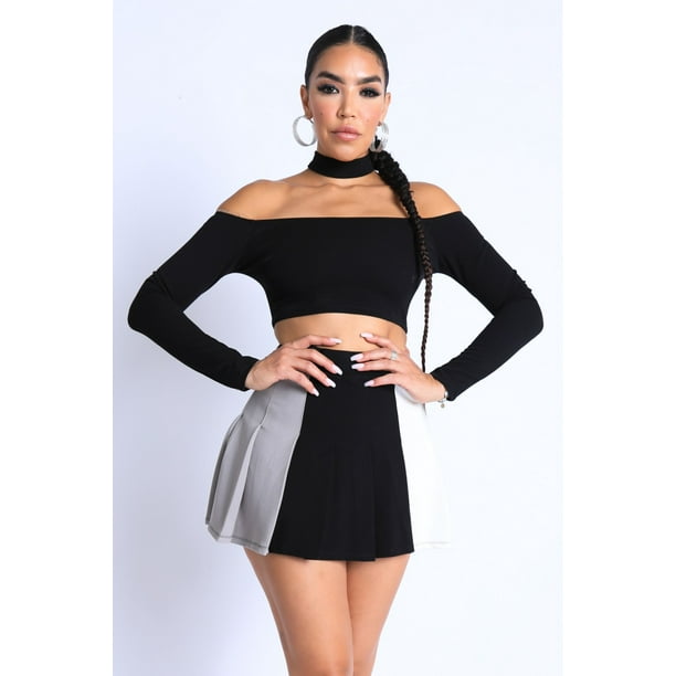 Conjunto de Top con Hombros Descubiertos y Gargantilla