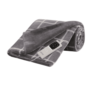 Scaldasonno - Manta Electrica Calentamiento Rapido 150X95Cm 150W Gris Cuadrille