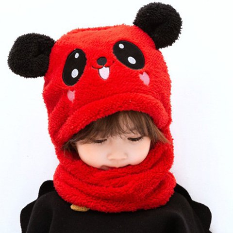 El Edén - Gorro Con Cuello Para Niño/A Diseño Osito, Invierno Talla M Rojo