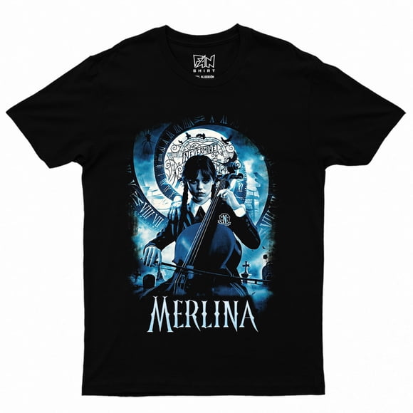 Polera estampada de niño/niña Merlina Addams T-10