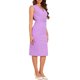thumbnail image 4 of INSPIRE CHIC Vestido de Tubo para Mujer Conjunto de Maestra para Regreso a Clases Sin Mangas Cuello en V Vestido de Trabajo con Cinturón Lápiz Color Púrpura Claro M, 4 of 5