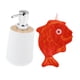 thumbnail image 5 of Dispensador De Jabón Con Toalla Dispensador De Loción Resistente Para La Tocador De Dormitorio De Cocina Pescado Rojo Blanco, 5 of 5