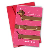 Tarjeta De Aniversario Otcliff Cute Dachshund I Love You This Much