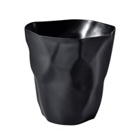 Magideal - Papelera Ovalada Para Residuos Domésticos Cubo De Basura Moderno De Pp Contenedor De Desperdicios Para Baño Y Cocina Adecuada Para Oficina Dormitorio Negro