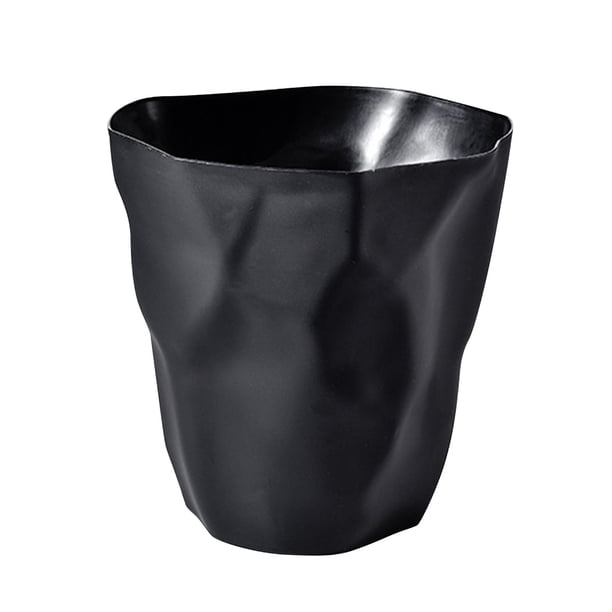 Papelera Ovalada para Residuos Domésticos Cubo de Basura Moderno de Pp Contenedor de Desperdicios para Baño Y Cocina Adecuada para Oficina Dormitorio Negro