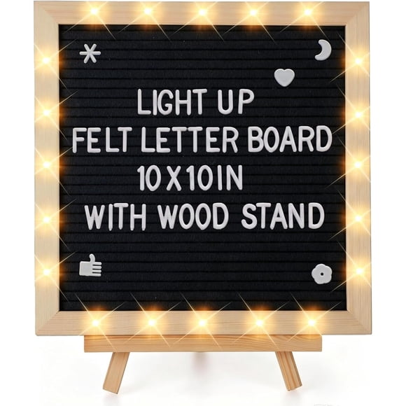 Pizarra de Letras ANPHSIN 10 x 10 con 20 Luces LED y 450 Piezas