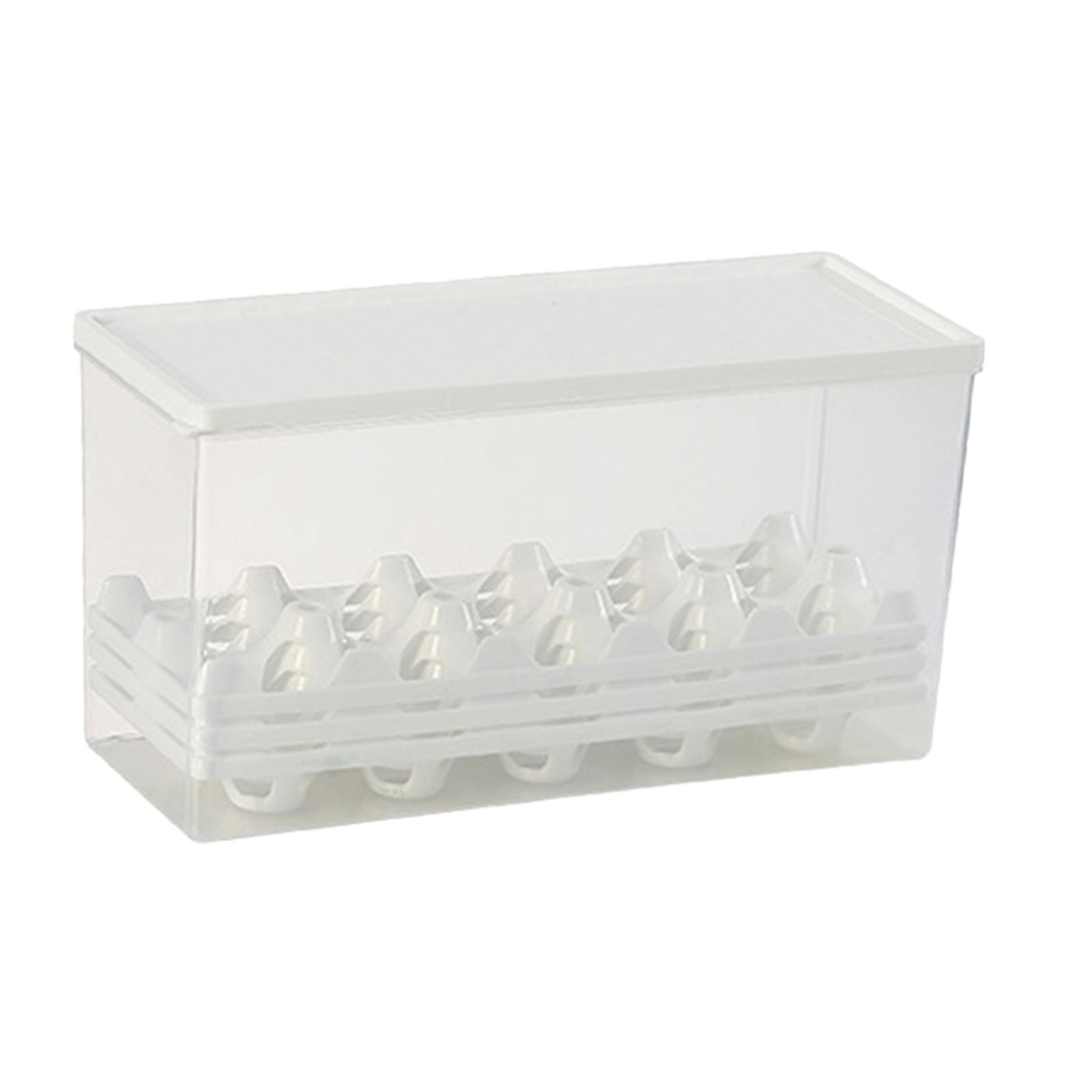 Magideal - Dispensador De Huevos Transparente Almacenamiento De Huevos Contenedor De Almacenamiento Ahorro De Espacio Estante De Huevos Apilable Organizadores De 28Cmx11Cmx14Cm