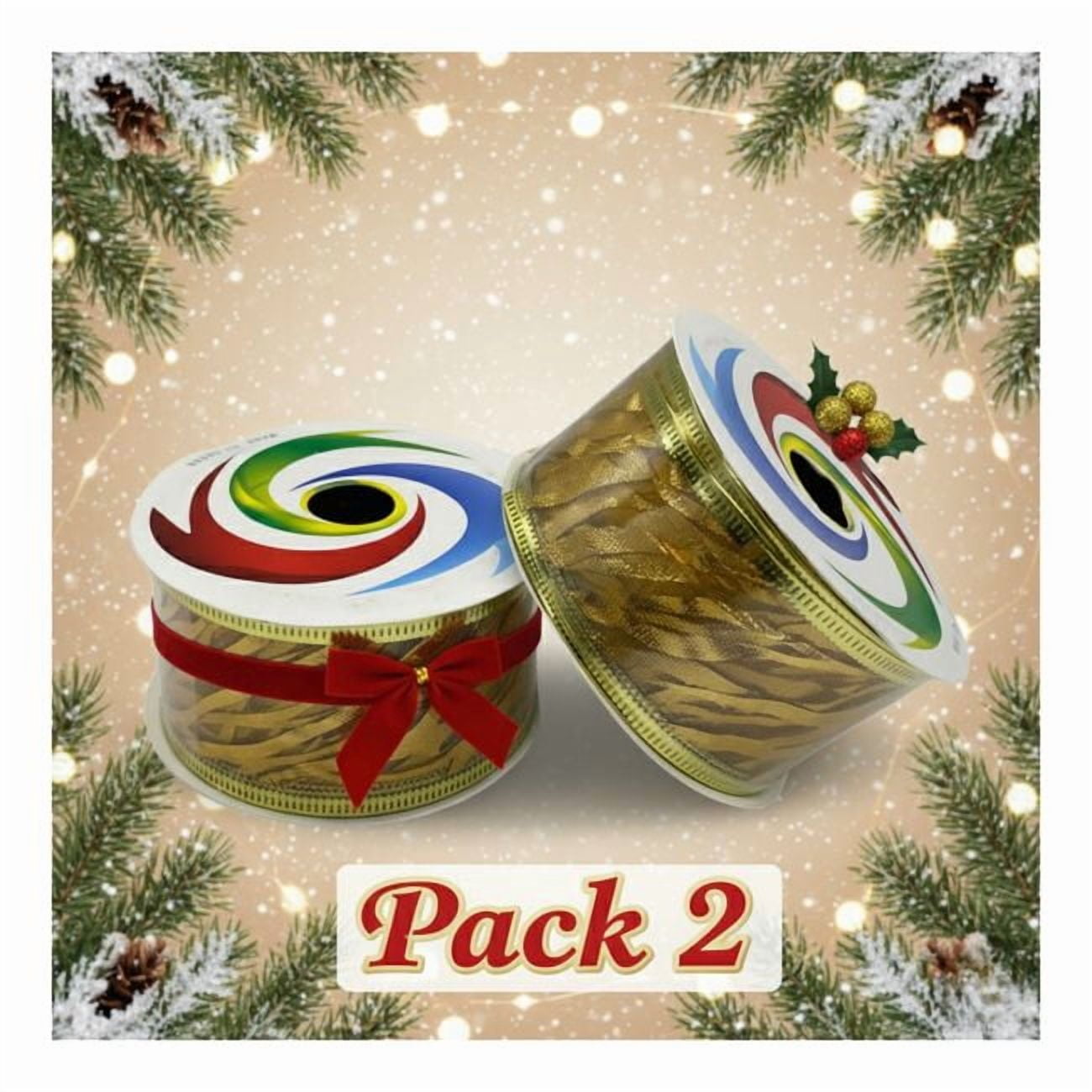 Genérico - Pack 2 Cintas De Navidad Diseños Varios Copos Nieve Navidad 2025