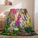 thumbnail image 2 of Unicorn Throw Blanket Soft Lightweight Plush Flannel Fleece Blanket with Princess Riding Unicorn Print Pattern for Couch Sofa Bed Travel All Season Blanket for Kids Girls Single, 2 of 5