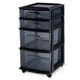 thumbnail image 1 of Carrito organizador de almacenamiento de plástico transparente de 4 niveles HOMZ, negro, 1 of 9