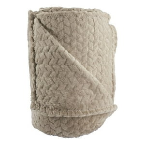 Frazada Andes Jacquard Flannel Beige 1.5 Plaza