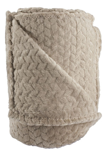 Frazada Andes Jacquard Flannel Beige 2 Plaza