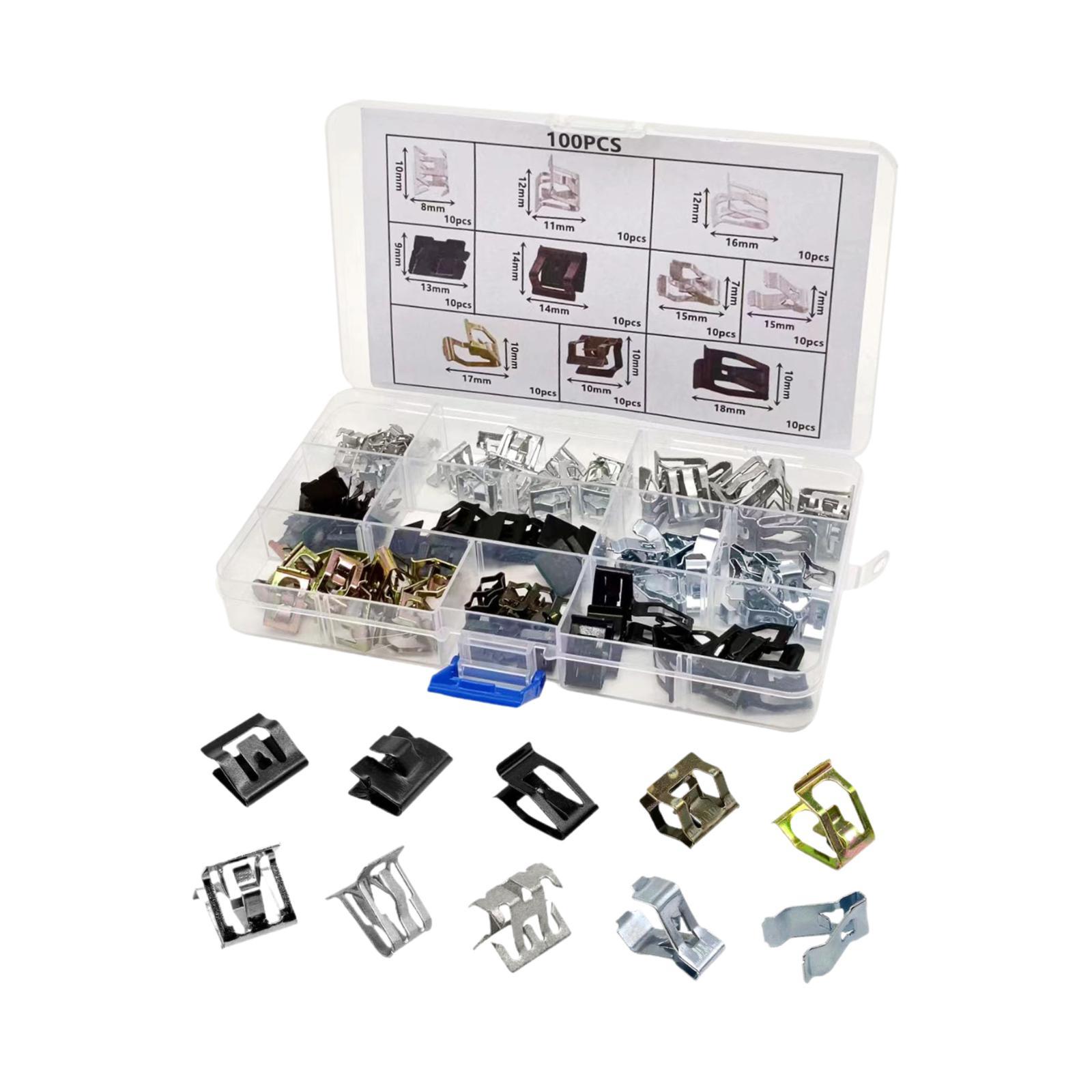 Magideal - Panel De Ajuste De Metal De 100 Piezas Clip De Resorte Corroyector De Molduras De Molduras De Molduras 4A0-867-276A Piezas De Reparación De Reemplazo