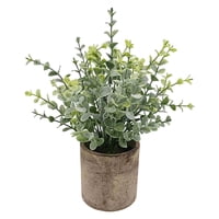 Magideal - Planta Artificial En Maceta Bonsai En Maceta Gris Plástico Faux Pequeña Vegetación Decoración Mini Plantas S Para Estante De Decoración De , Pequeño Eucalitto Pequeño Eucalipto