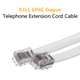 thumbnail image 5 of Cable telefónico a extensión telefónica modular macho, cable telefónico con conector RJ11 estándar y acopladores de línea., 5 of 8