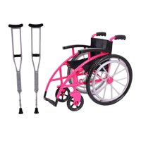 Magideal - Muletas, Modelos De Sillas De Ruedas, Experimentos, Proyectos Stem, Juguetes, Casa De Muñecas, Accesorios, Color Rosa