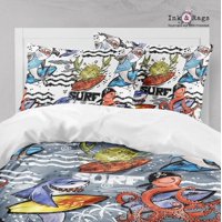 Milsleep - Colección De Ropa De Cama Infantil Surf Friends Shark Octopus And Crab Big