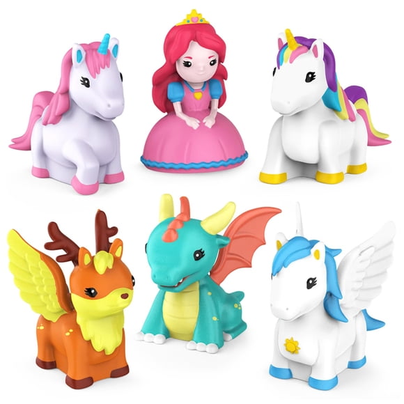 Juguetes De Baño Para Tina Fantasy Herméticos Paquete De 6 Unicornio