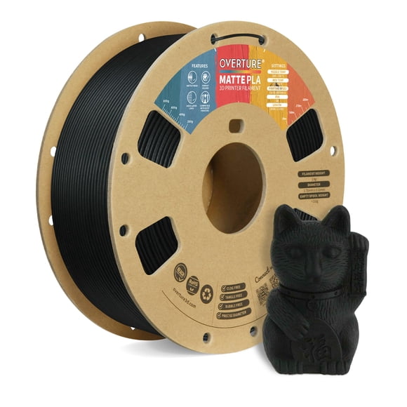 Filamento para impresora 3D OVERTURE PLA mate de 1,75 mm, 1 kg
