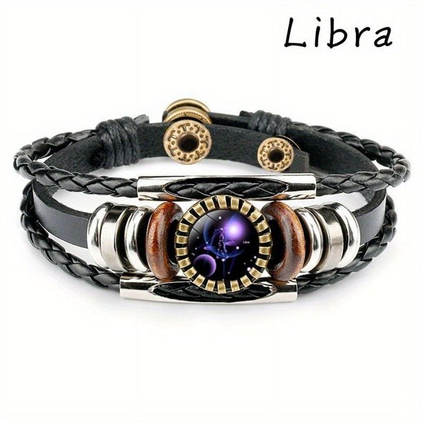12 Constellation Beaded Leather And Charm Bracelets,12 Styles Available