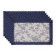 thumbnail image 1 of Juego de Manteles Rústicos de 6 Manteles para Decoración de Mesa de Comedor, Mantel de Cocina Lavable con Ribete de Encaje Rosa Azul 19.7*11.8 pulgadas, 1 of 6