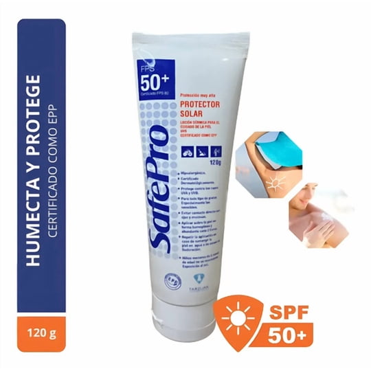 Bloqueador Protector Solar Safepro 120 G Fps50+ Loción Epp