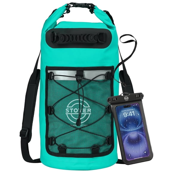 Mochila STOVER, impermeable, impermeable, con funda para teléfono, color verde