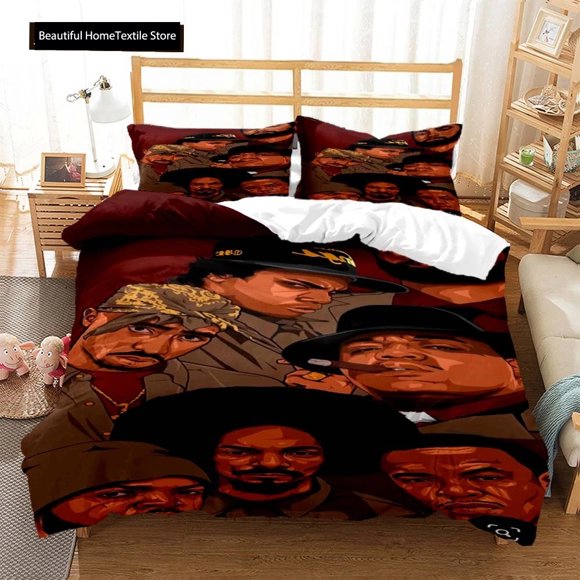 Hip Hop Rapper Printed Quilt Cover Pillow Cover Bedding Set Luxury Queen Bedding Set Customized Personal StyleBed Sheets