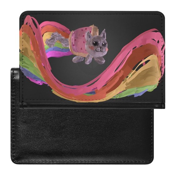 Porta Pasaporte Nyan Cat Premium Negro 10x15cm