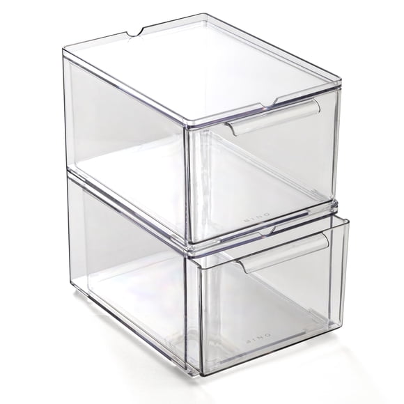 Cajón de almacenamiento BINO mediano – juego de 2, acrílico transparente