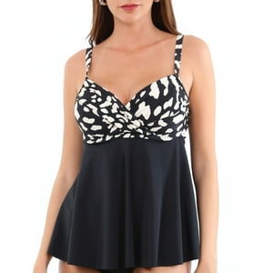 Samia - Tankini Basico Estampado Negro Xxl