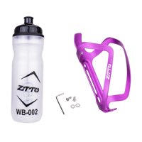 Ioensy - Jaula Para Botella De Agua Para Bicicleta De Montaña Con Botella De Bebida Resistente Color Morado