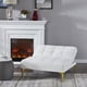 thumbnail image 2 of Convertible sofa bed futon with gold metal legs teddy fabric (White), 2 of 3
