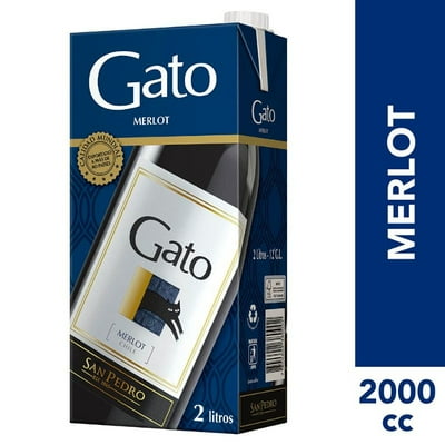 Vino Tinto Merlot 12° Caja 2 L Gato