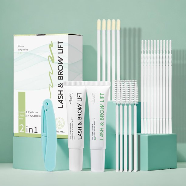 Kit de estiramiento de pestañas ECOFAN, permanente de pestañas con juego de laminación de cejas