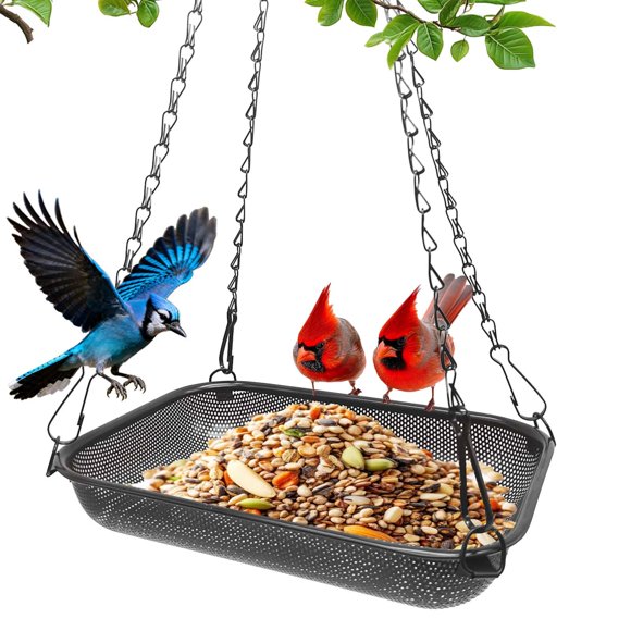 Comedero colgante para pájaros VIHSIPR 30x20 cm rectangular negro
