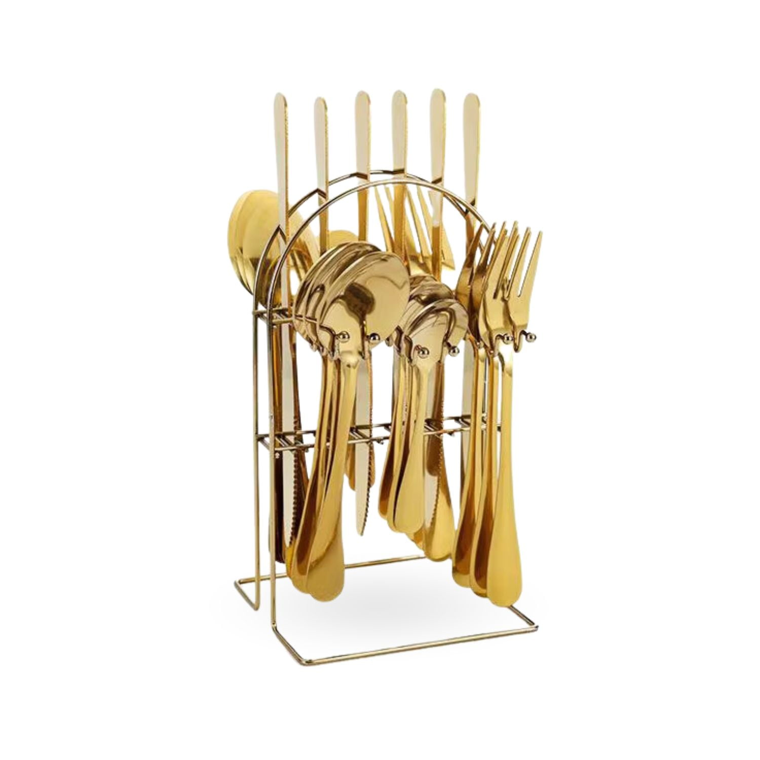 Santú Home & Deco - Juego De Cubiertos De Mesa 24 Piezas Dorado