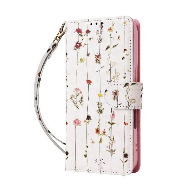 FOXDOCK Funda Tipo Cartera Floral para Samsung Galaxy S23 Plus ,Funda con Tapa de Cuero PU, Protección Antigolpes con Ranuras para Tarjetas y Soporte