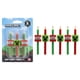 thumbnail image 1 of Cake Candles DecoPac Minecraft Birthday 6 a rayas rojas y verdes, 1 of 6