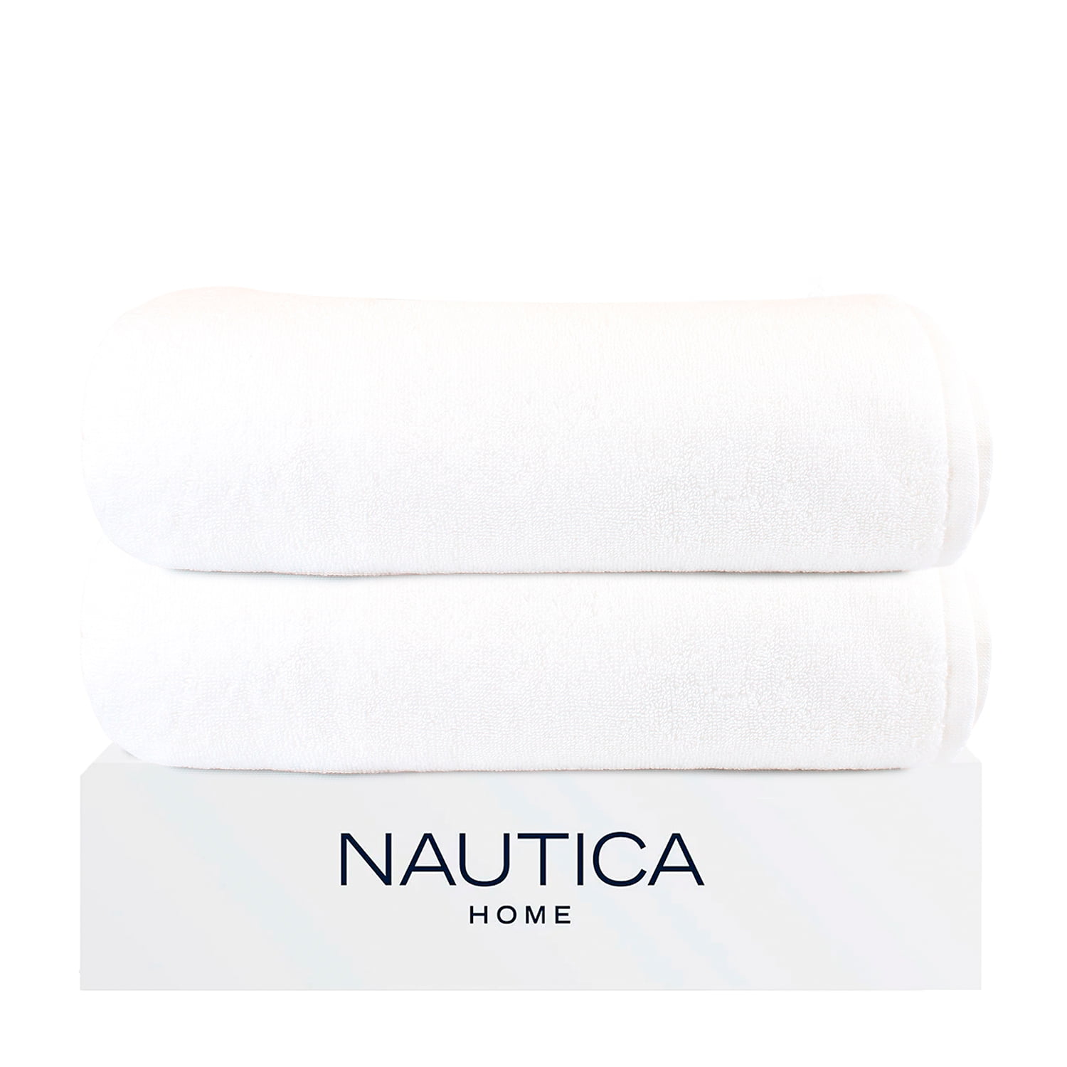 Pack 2 Toallas De Baño Nautica Home 100% Algodón Alta Calidad 76x152cm White