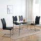 thumbnail image 3 of Modern Dining Chairs with Faux Leather Padded Seat Dining Living Room Chairs Upholstered Chair with Chrome Metal Legs Design for Kitchen, Living, Bedroom, Dining Room Side Chairs Set of 4, 3 of 3