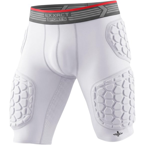 Faja de compresión para fútbol Exxact Sports adulto, blanca, 5 almohadillas