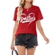 thumbnail image 4 of Camiseta de béisbol Talovee Phillies roja de manga corta talla grande, 4 of 6